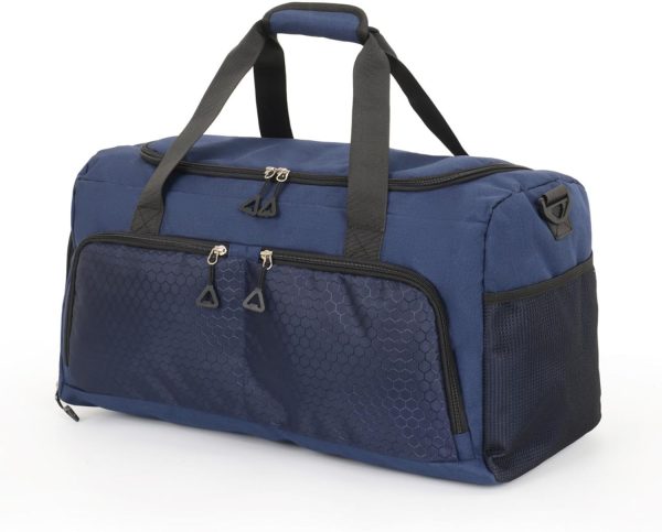 Gym Bag for Men Women, Small Sports Gym Bags with Wet Pocket & Shoes Compartment, Overnight Travel Duffle Bags, Carry on  bag Waterproof for Fitness Workout Yoga - Navy Blue