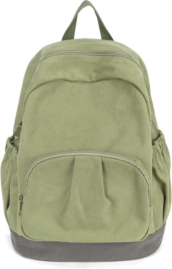 Canvas Backpack for Women Men Lightweight Bookbag for College Aesthetic Backpack for Travel Casual Daypack